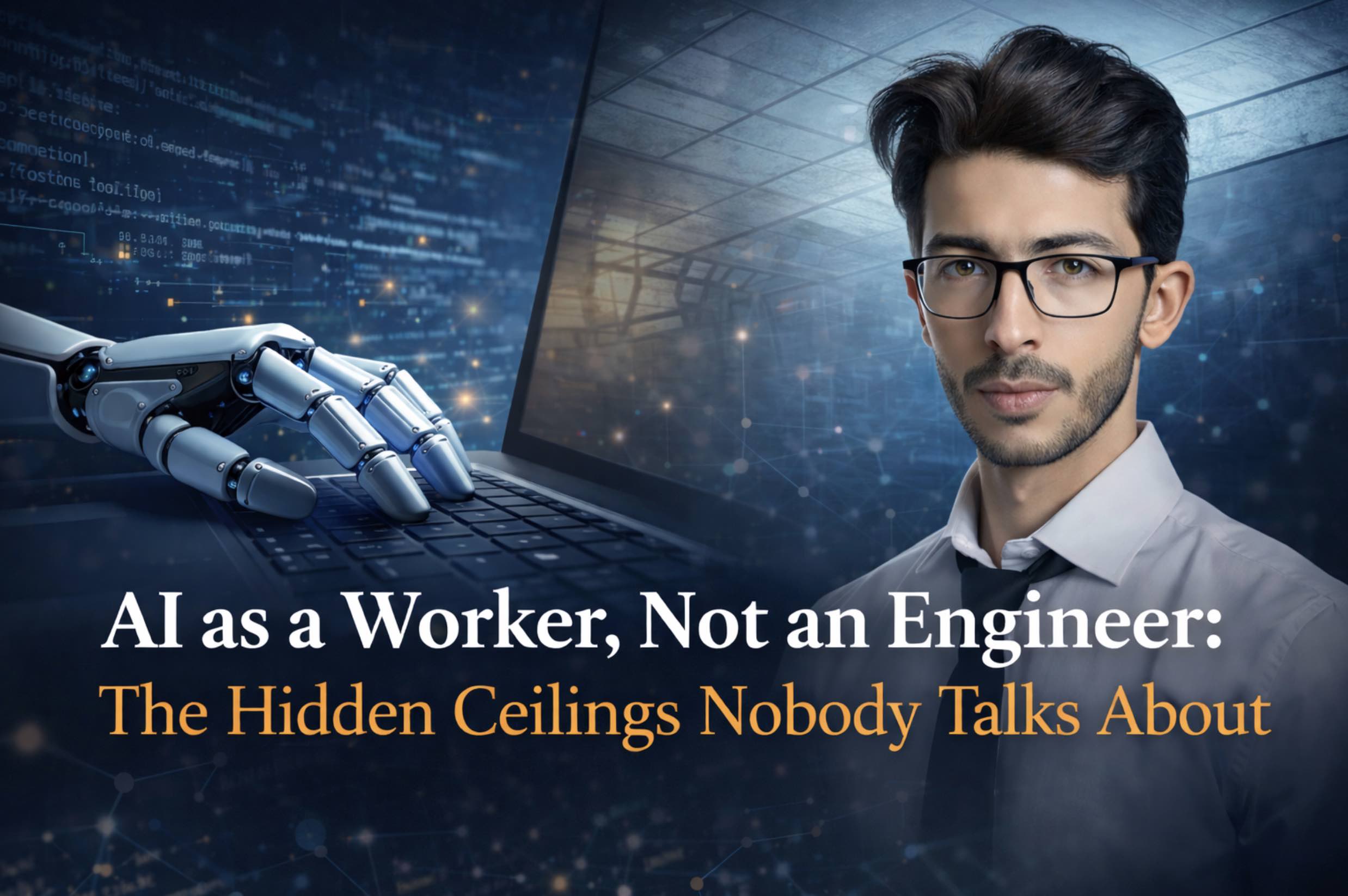 A distinguished-architect deep dive by Hazem Ali into why AI coding agents are exceptional workers but not engineers — exposing the hidden limitations of LLMs, agents, benchmarks, hardware, and the governance gap that separates patch production from engineering accountability.